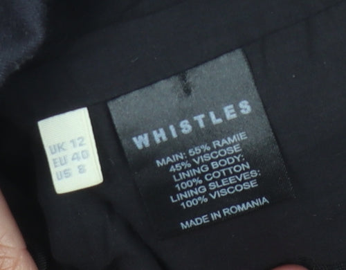 Whistles Women's Black Double-Breasted Suit Jacket Size 12
