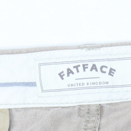 FatFace Beige Women's Trousers Size 14 Linen