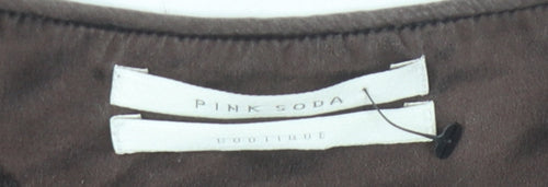 Pink Soda Boutique Women's Brown Silk Blouse, Size 14