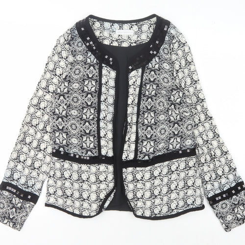 Rocha John Rocha Women's Black Geometric Blazer, Size 12