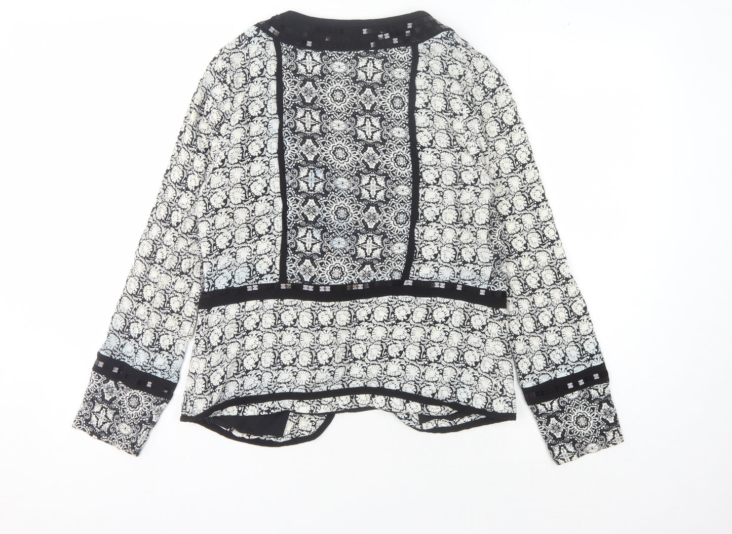 Rocha John Rocha Women's Black Geometric Blazer, Size 12