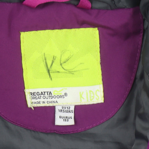 Regatta Girls Purple Waterproof Rain Coat 11 Years