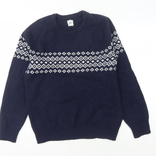 GAP Men's Blue Wool Pullover Jumper M