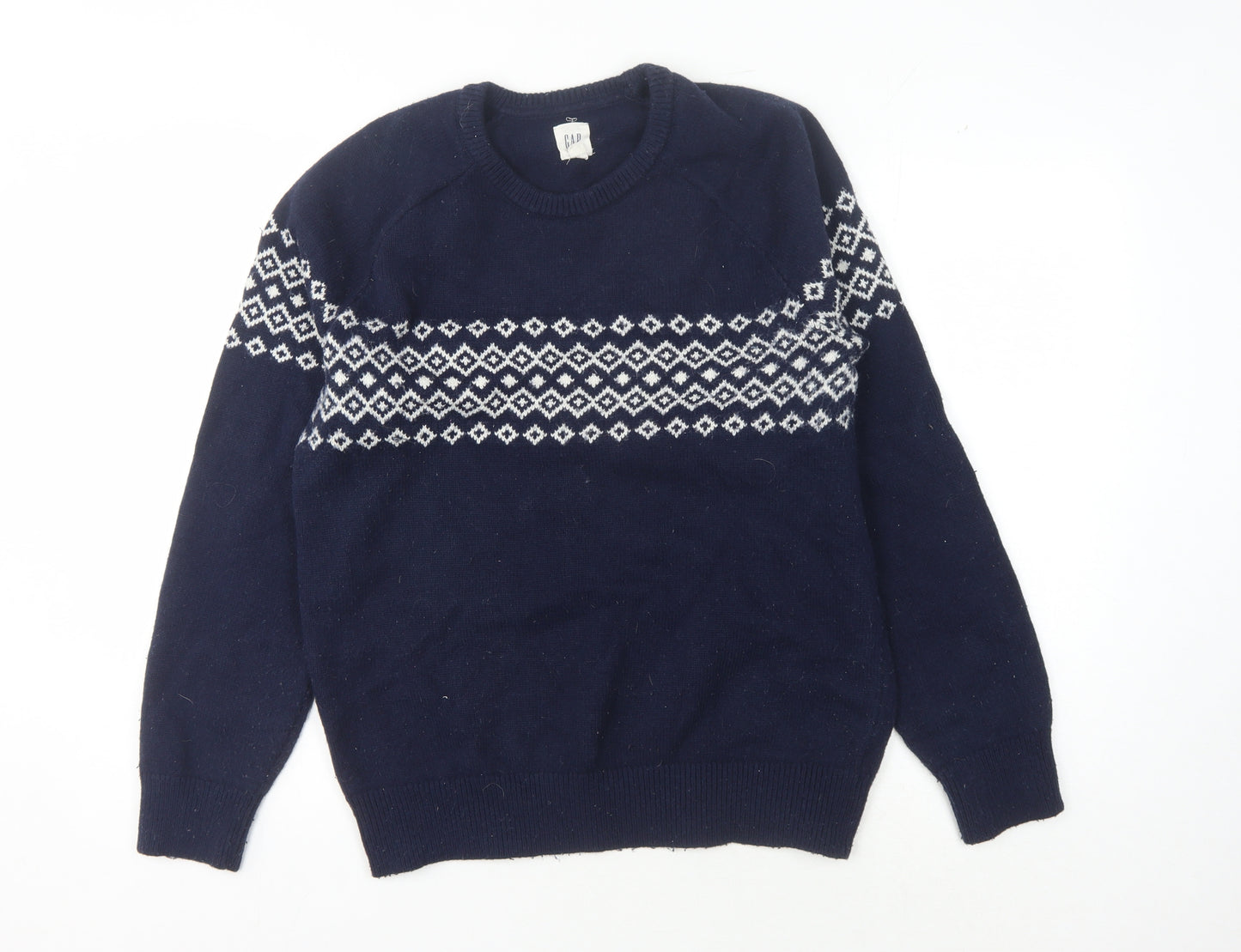 GAP Men's Blue Wool Pullover Jumper M