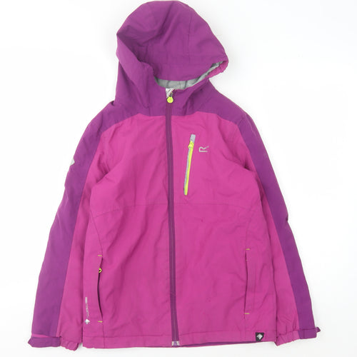 Regatta Girls Purple Ski Jacket Size 12 Hooded Winter