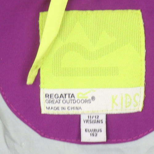 Regatta Girls Purple Ski Jacket Size 12 Hooded Winter