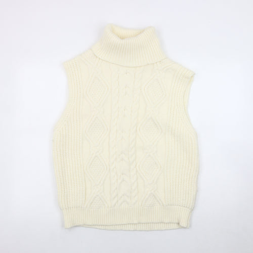 Pink Vanilla Women's Ivory Roll Neck Vest M/L