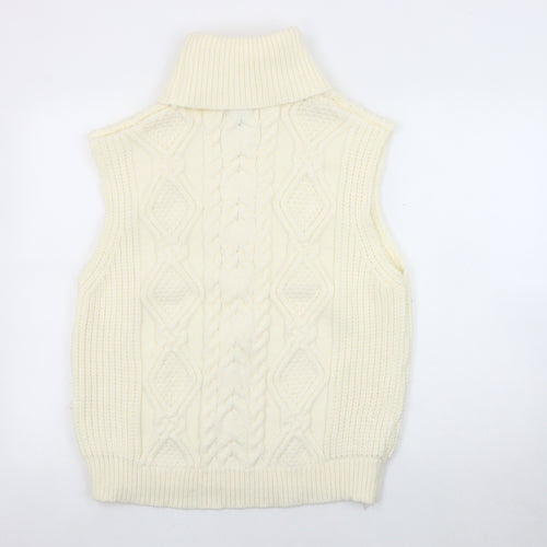 Pink Vanilla Women's Ivory Roll Neck Vest M/L