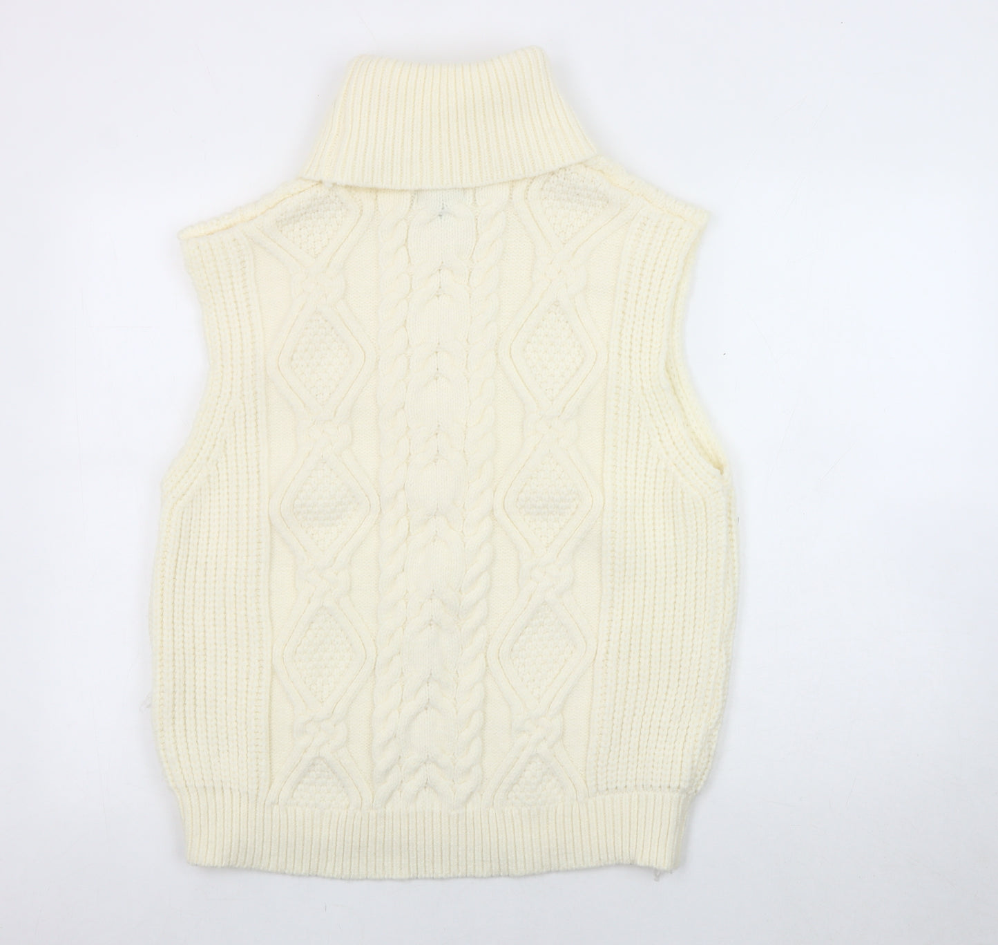 Pink Vanilla Women's Ivory Roll Neck Vest M/L