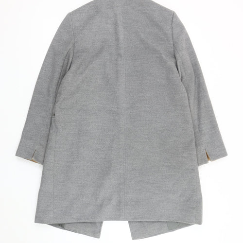 Topshop Women's Grey Overcoat Size 8 Regular Fit