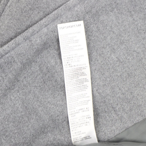 Topshop Women's Grey Overcoat Size 8 Regular Fit
