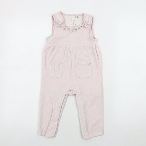 Junior J Pink Floral Velour Romper, Unisex 12-18M
