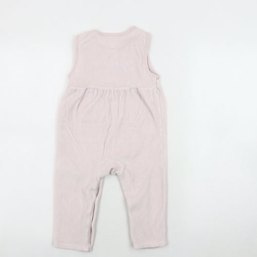 Junior J Pink Floral Velour Romper, Unisex 12-18M