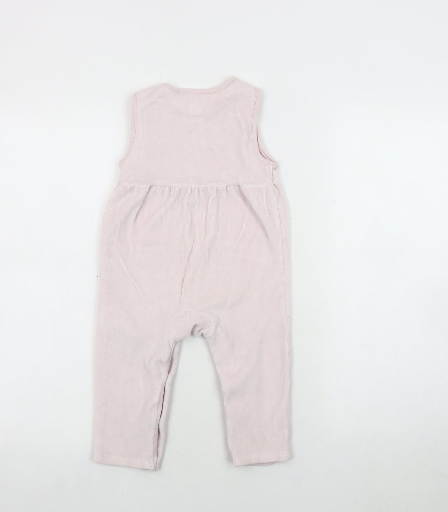 Junior J Pink Floral Velour Romper, Unisex 12-18M
