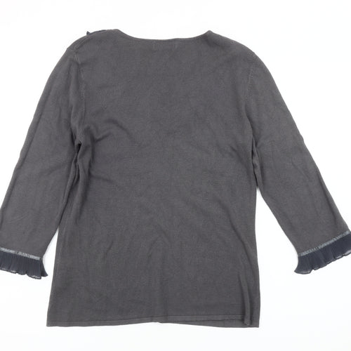 Marks and Spencer Grey Ruffle Blouse Women Size 14