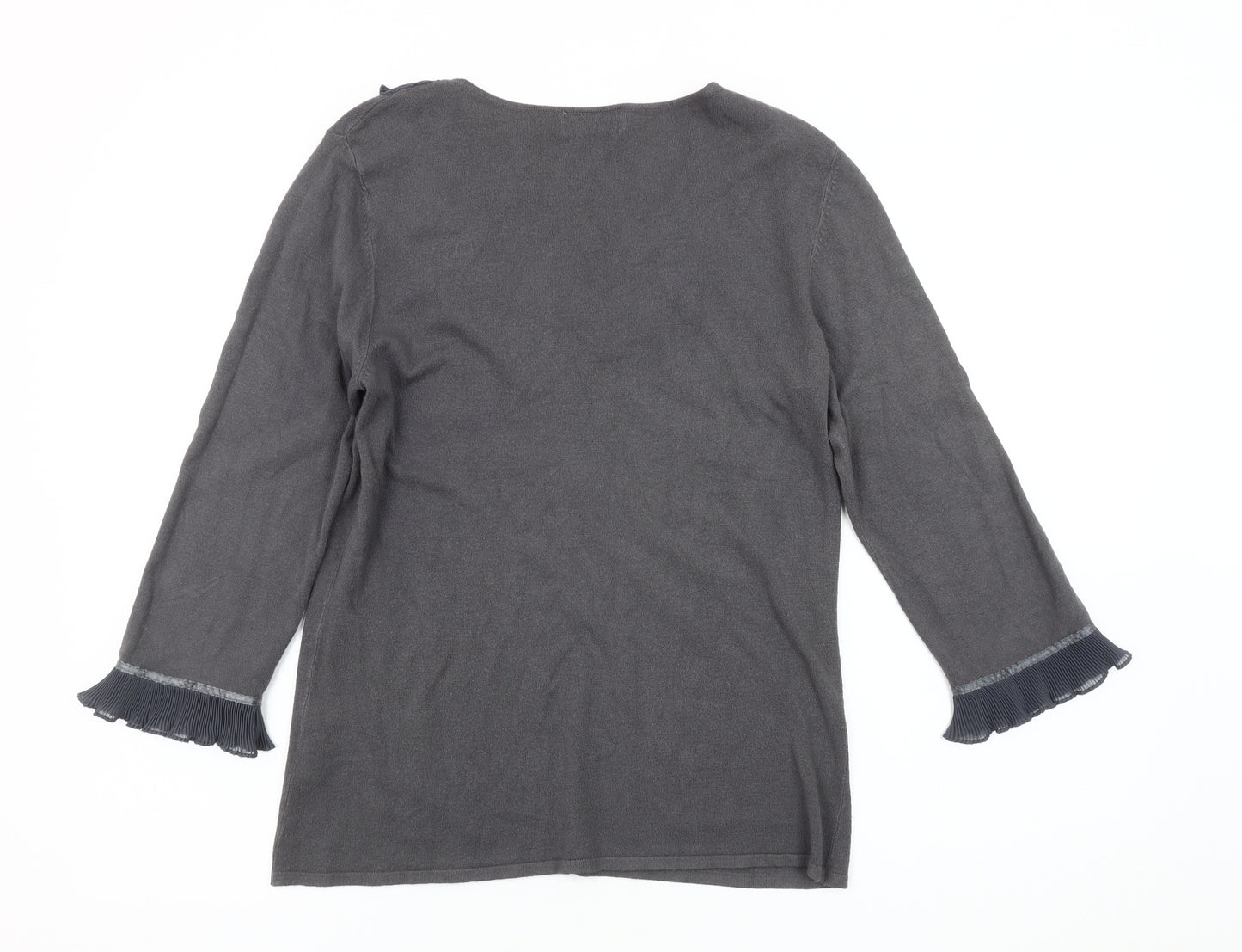 Marks and Spencer Grey Ruffle Blouse Women Size 14