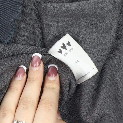 Marks and Spencer Grey Ruffle Blouse Women Size 14