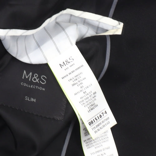 Marks and Spencer Men's Black Slim Fit Blazer M 38L