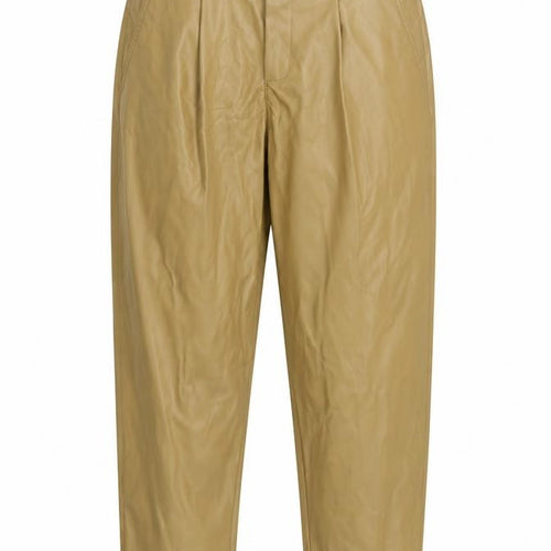 A New Day Women's Beige Faux Leather Trousers Size 10