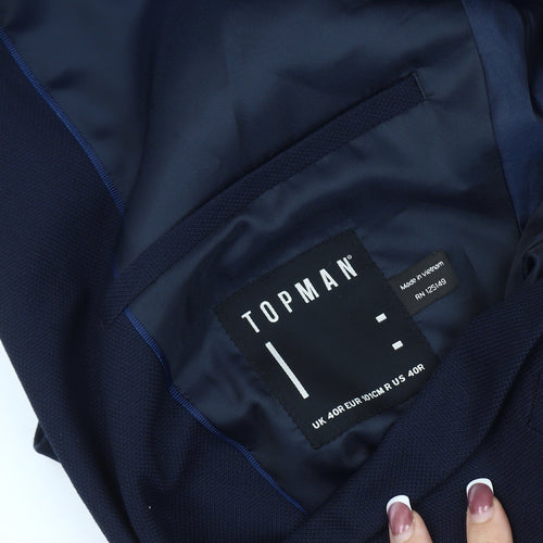 Topman Men's Blue Regular Fit Blazer Jacket 40R