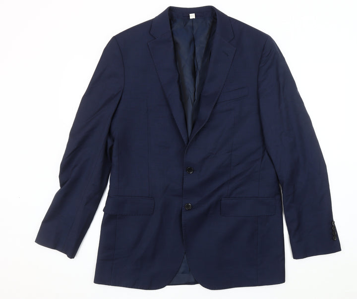 Marks and Spencer Men's Blue Wool Blazer, Size 40L