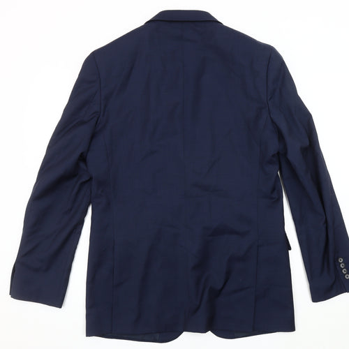 Marks and Spencer Men's Blue Wool Blazer, Size 40L