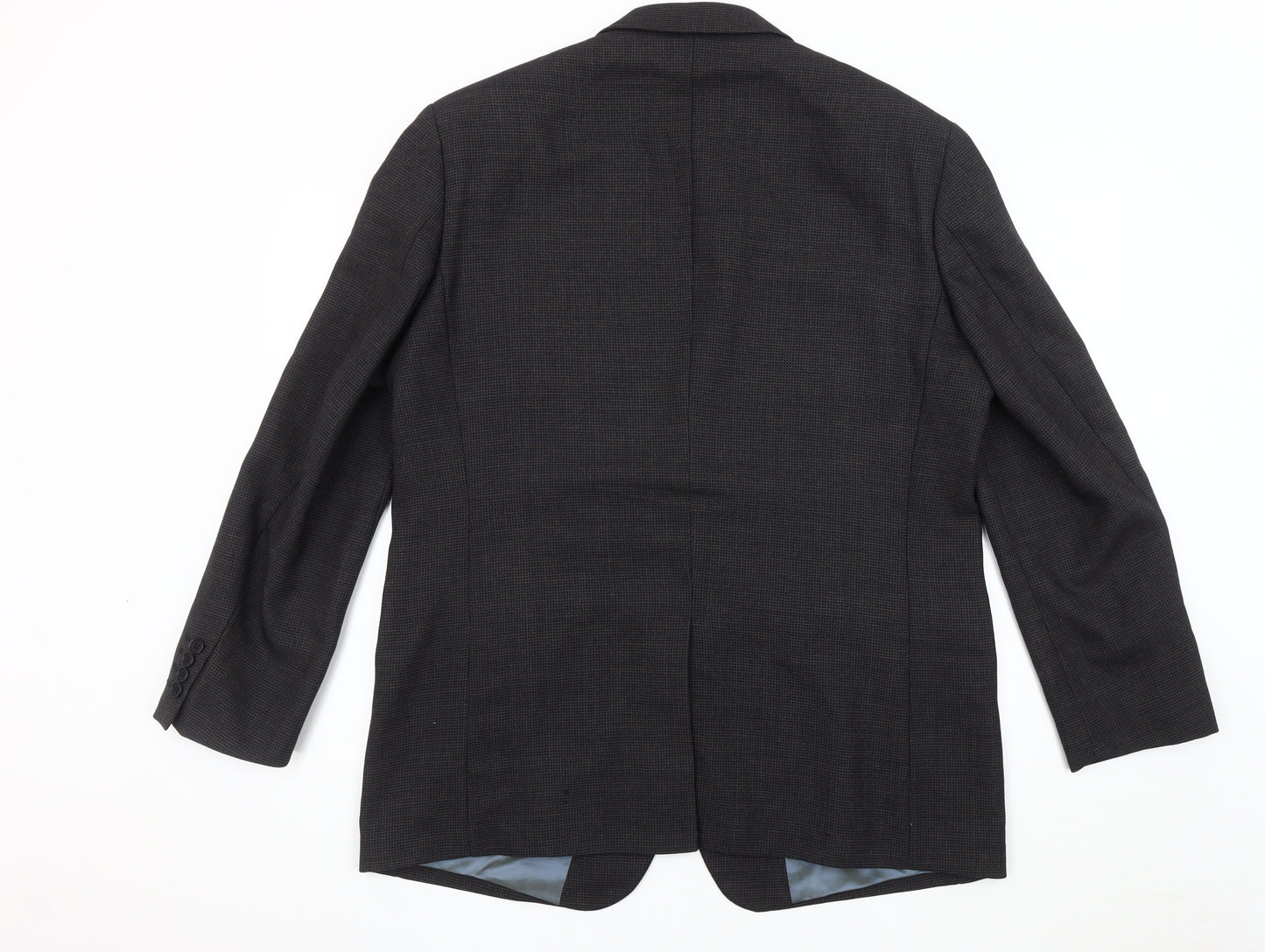 Marks and Spencer Men's Navy Check Wool Blazer, Size 44R