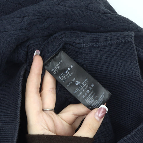 Racing Green Men's Black Medium Pullover Jumper