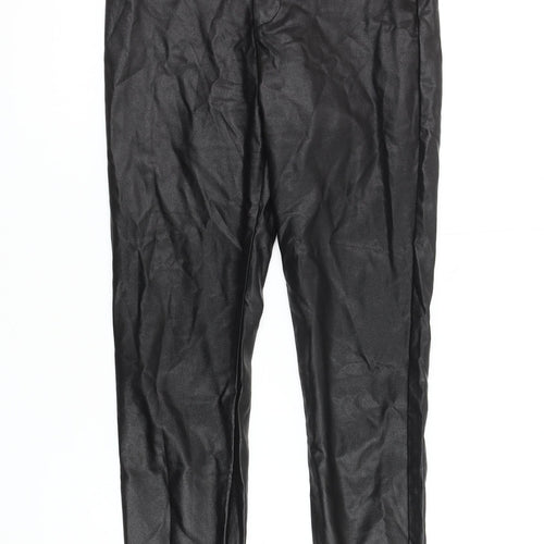 Zara Women's Black Faux Leather Leggings M