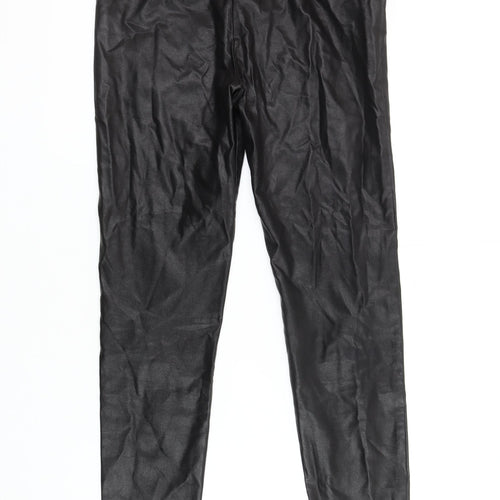 Zara Women's Black Faux Leather Leggings M