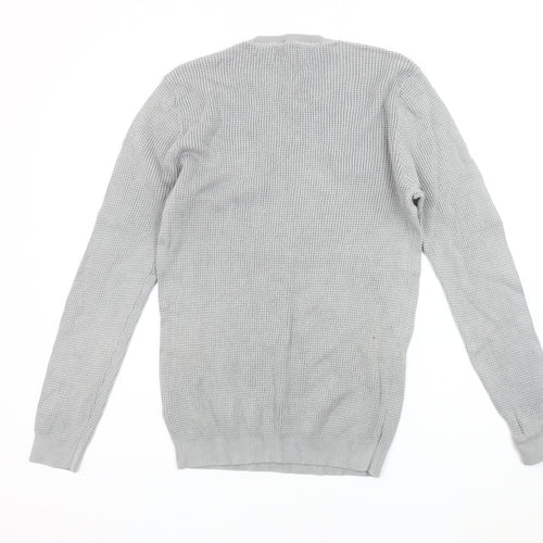 Debenhams Men's Grey Waffle-Knit Pullover Jumper M