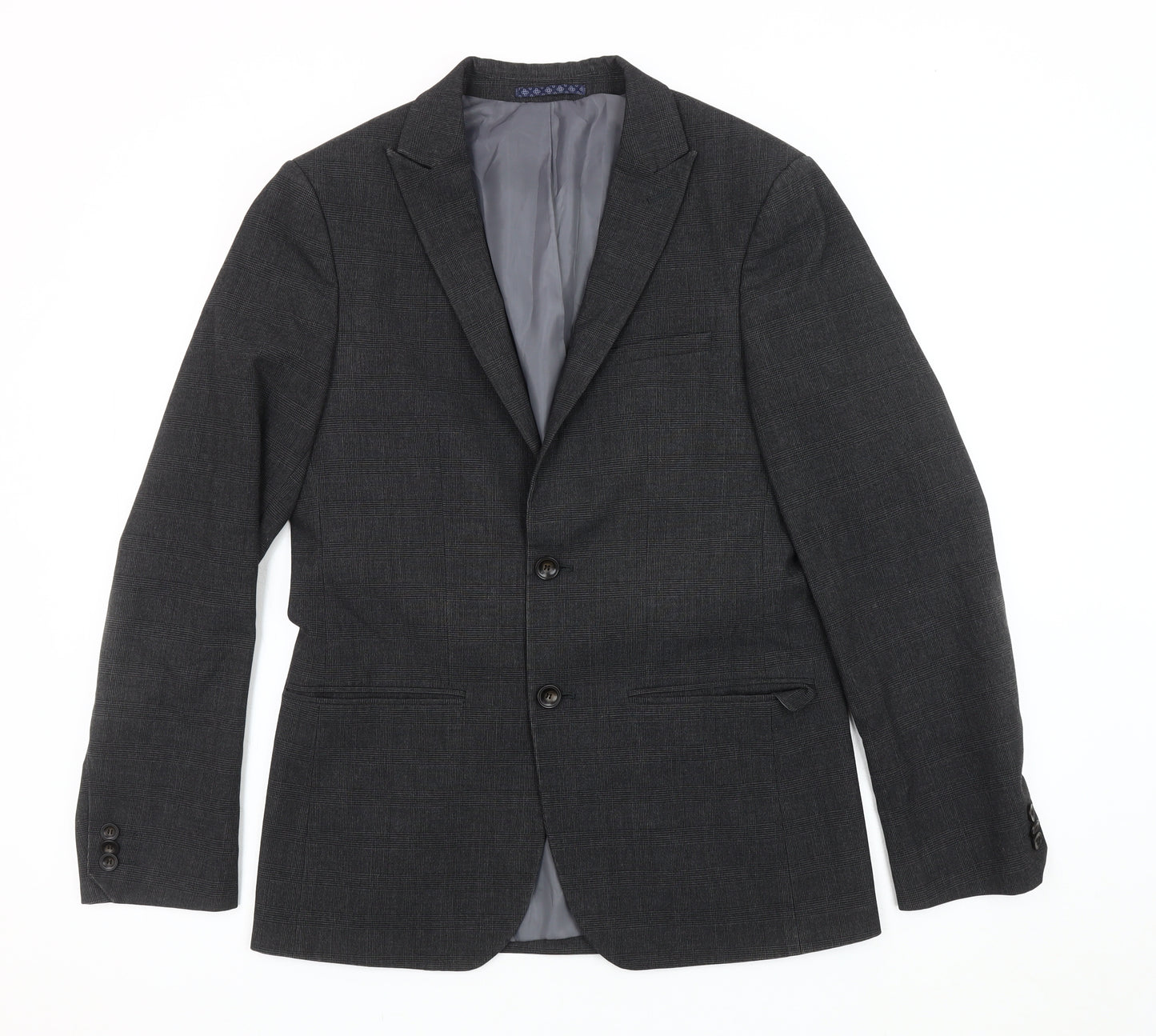 Marks and Spencer Men's Grey Check Blazer Jacket 36R