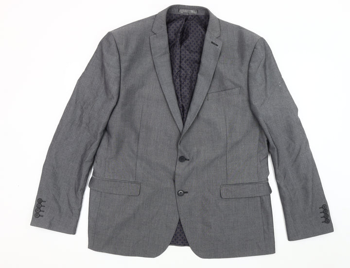 Limehaus Men's Grey Suit Jacket 46R Regular Fit
