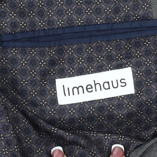 Limehaus Men's Grey Suit Jacket 46R Regular Fit