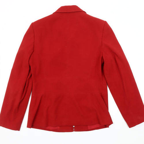 M&Co Women's Red Zip Jacket Size 12 Regular Fit