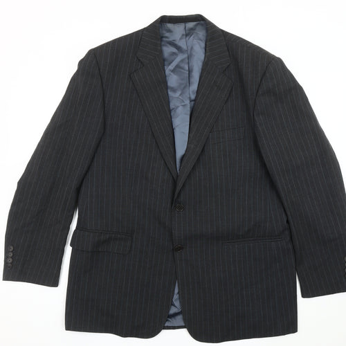 Marks and Spencer Men's Grey Striped Wool Blazer 42R
