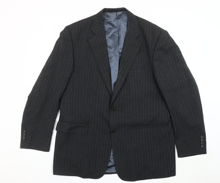 Marks and Spencer Men's Grey Striped Wool Blazer 42R