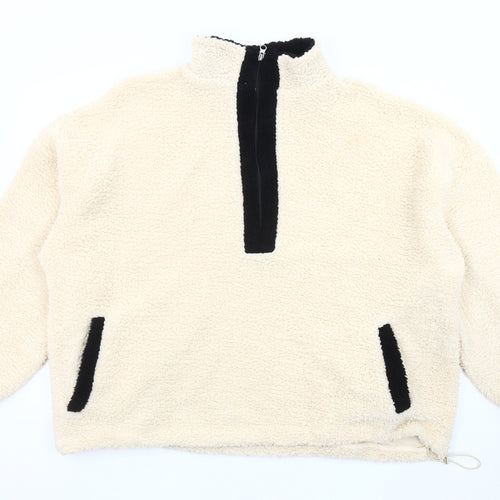 Boohoo Women's Ivory Fleece Sweatshirt - Medium