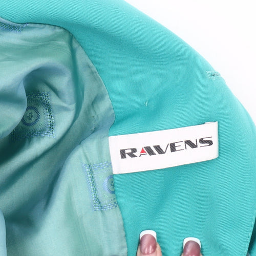 RAVENS Women's Green Double-Breasted Suit Jacket 40