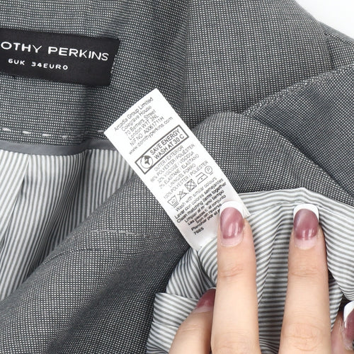 Dorothy Perkins Grey Blazer Women Size 6 Classic Fit