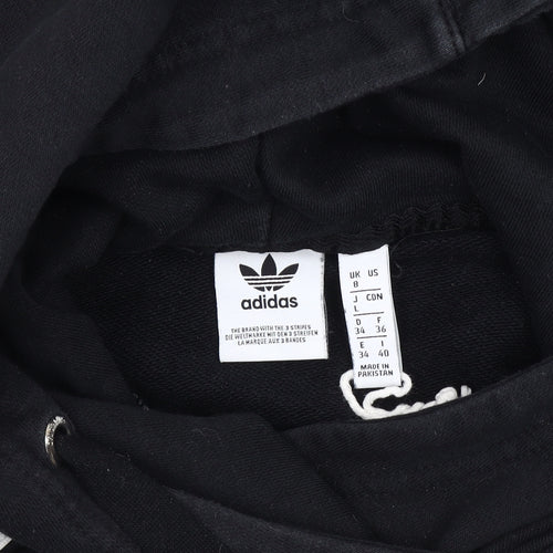 Adidas Women's Black Hoodie, Size 8, Logo, Pullover