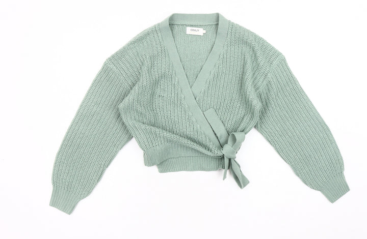 ONLY Women's Green Wrap Jumper XS