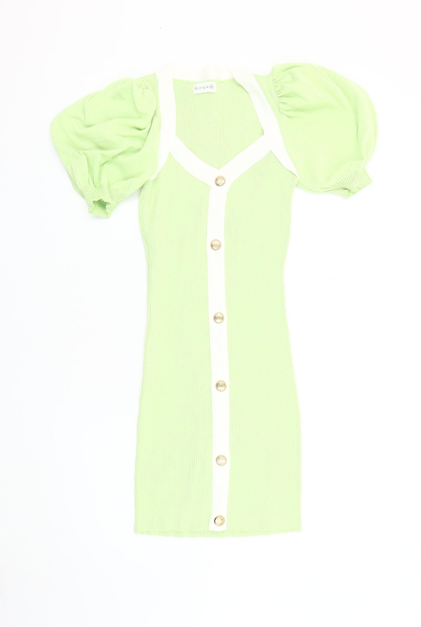 Giorgia Women's Green Bodycon Dress M/L V-Neck Casual