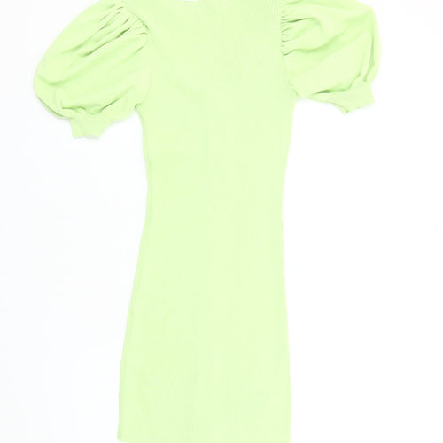 Giorgia Women's Green Bodycon Dress M/L V-Neck Casual