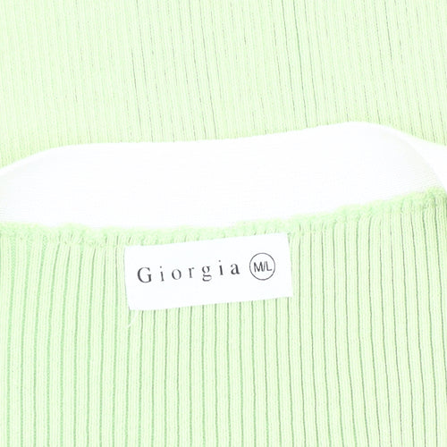 Giorgia Women's Green Bodycon Dress M/L V-Neck Casual