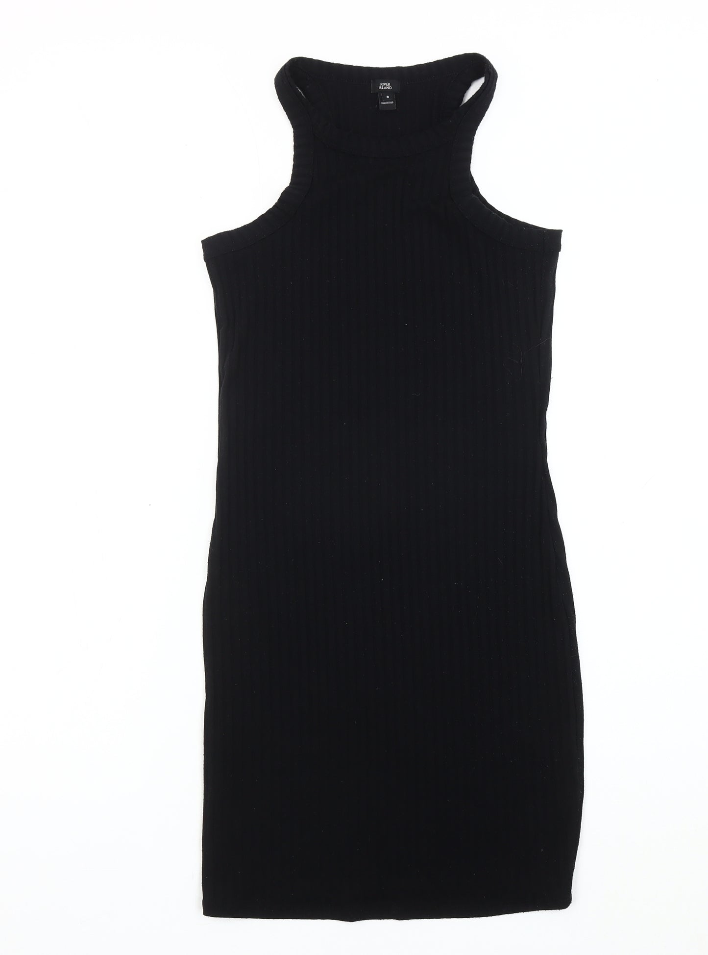 River Island Black Halter Tank Dress Women Size 8