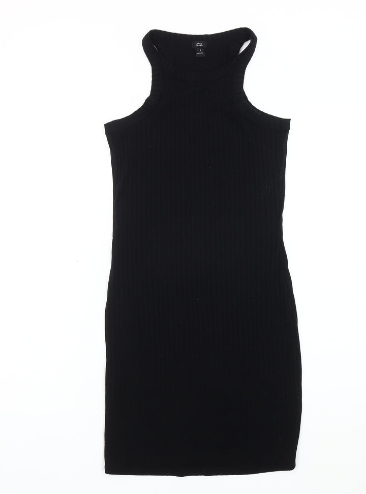 River Island Black Halter Tank Dress Women Size 8