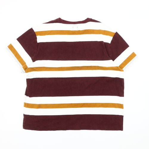 River Island Men's Multicoloured Striped XL T-Shirt