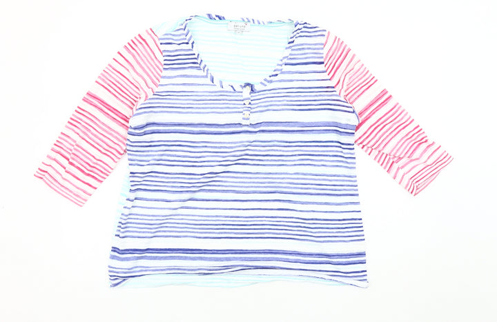 Per Una Women's Multicoloured Striped T-Shirt Size 18