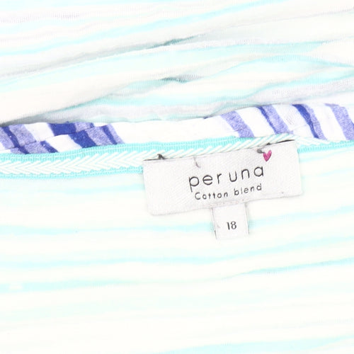 Per Una Women's Multicoloured Striped T-Shirt Size 18